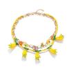 Sommer-Thema Schicht-Perlenkette Bananenblüten-Anhänger Schmuck für Damen Leichte Harzperlen Modisches Geschenk