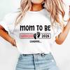 Werdende Mama 2026 Lädt... Damen T-Shirt Rundhals Kurzarm Tee Bald Mama 2026 T-Shirt Lässig Tägliche Kleidung Schwangerschaftstop