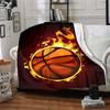 1pc Basketball Fire Blanket, Lightweight Flannel Throw Blanket for Sofa, Bed, Travel, Camping, Living Room, Office, Couch047