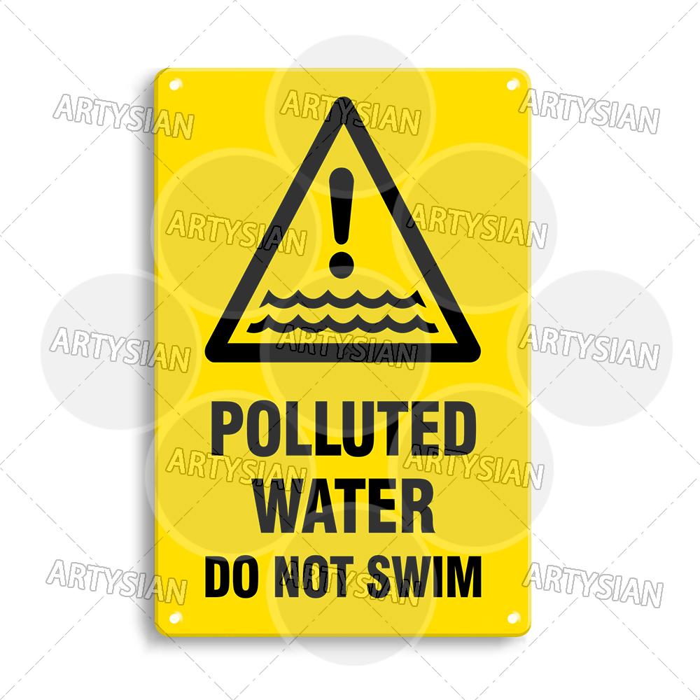 Mfoever Watergevaar Waarschuwing Metalen Bord Zwembad Veiligheidspbord Niet Duiken Ondiep Water Niet Zwemmen Waarschuwing Gladdig Voorzichtigheid Attent