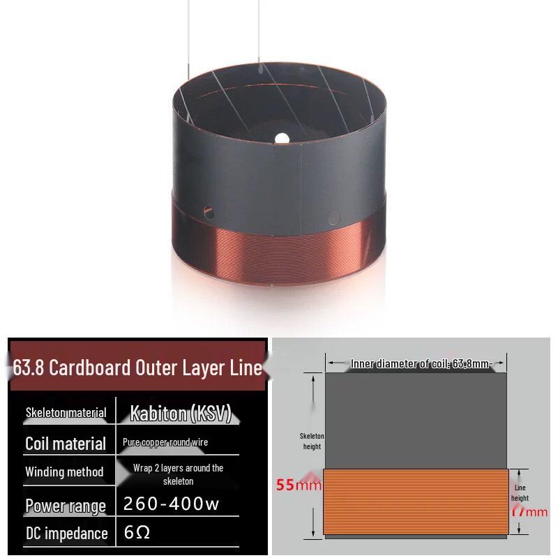 63.8-65.5mm Bass Voice Coil Options for 8-15 Inch Speaker Repair