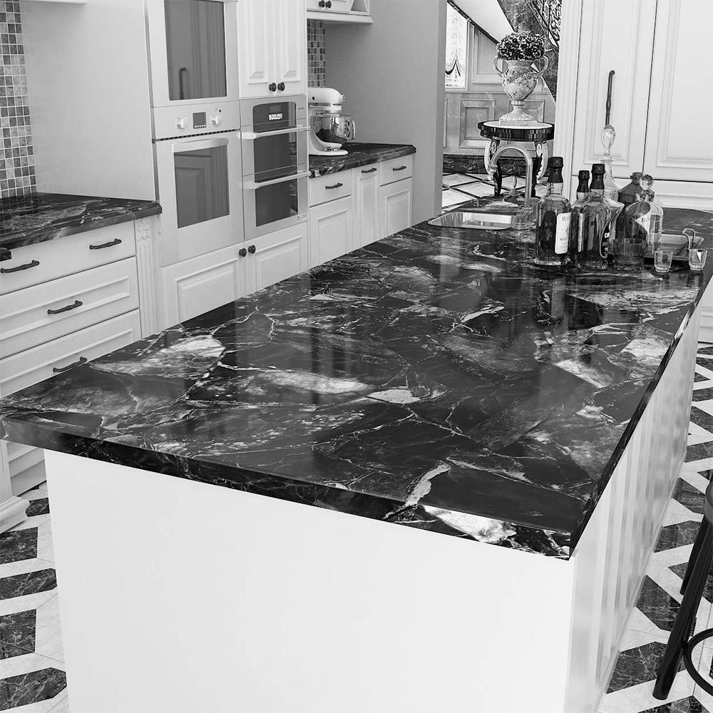 Pvc Marble Kitchen Oil-Proof Film Stove Waterproof Self-Adhesive Wallpaper Countertop Cabinet Renovation Tile Wall Stickers