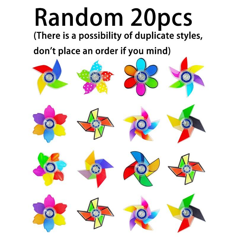 Fidget Spinner Toy Colorful Windmill Petal Anti Stress Relief ADHD Acrylic Party Favor Birthday Carnival Bag Stuffer Adult Gifts