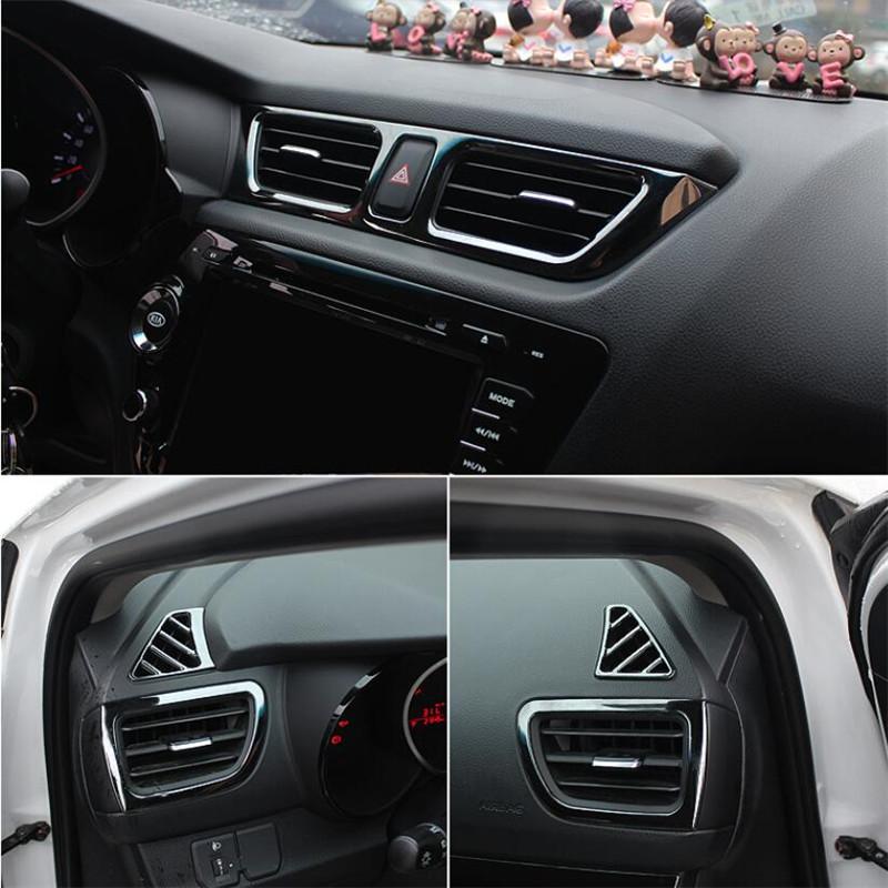 For Kia K2 Rio 2011-16 Car-styling Interior Center Dashboard Outlet Widow Lift Door Handle Gear Shifter Turn Light Trim Sticker