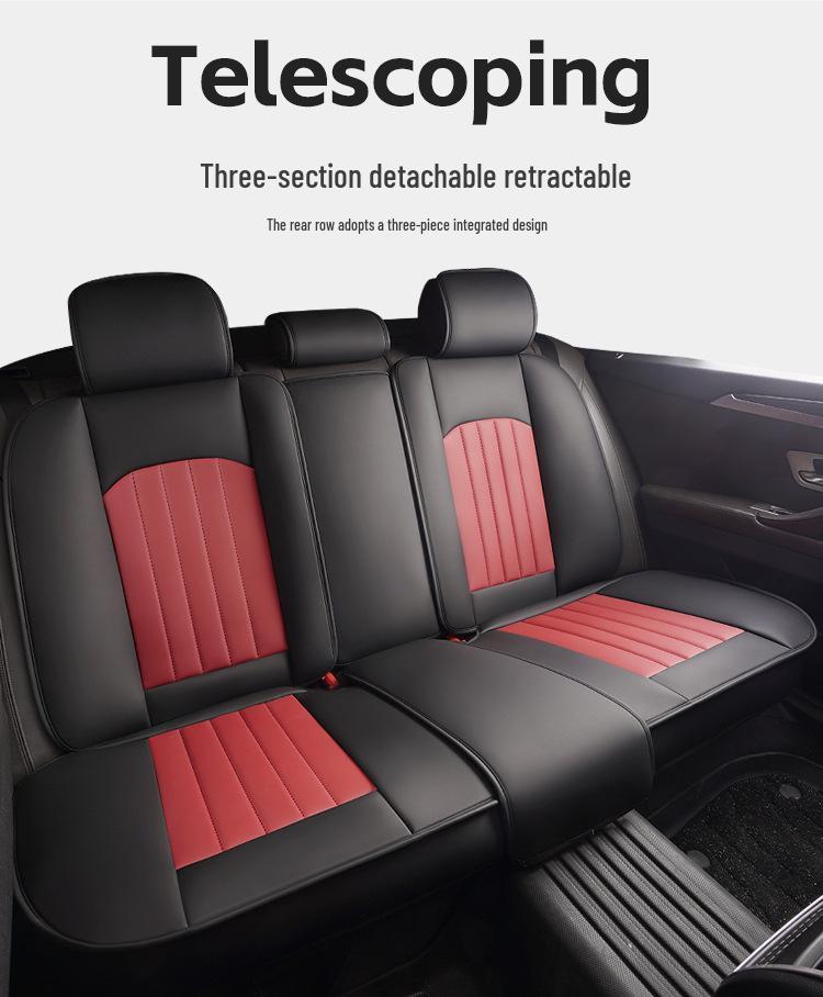 2024 Universal Full Surround Leather Car Seat Cushion Mat - All-Season Fit for Small Cars