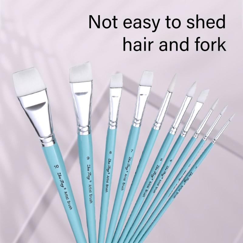 10 Pcs Artist Paint Brushes Paint Brush Set Watercolor Acrylic Paint Brushes Drawing Supplies for Body Face Painting