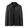 Autumn and Winter New Men's Leather Jacket Mid-sized Dad Wear Business Casual Simple Lapel Short Leather Jacket