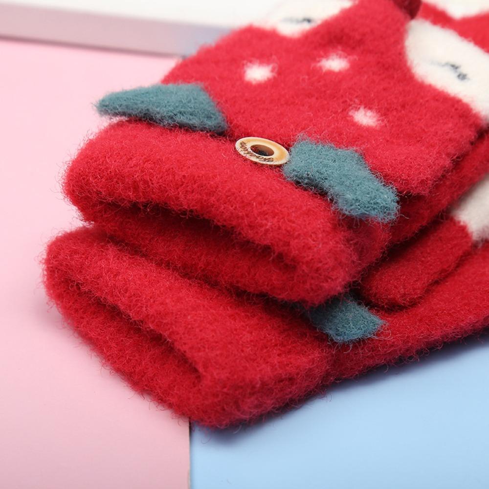 Winter Warm Kids Gloves Breathable Mitten Cartoon Knitting Mittens Baby Kids