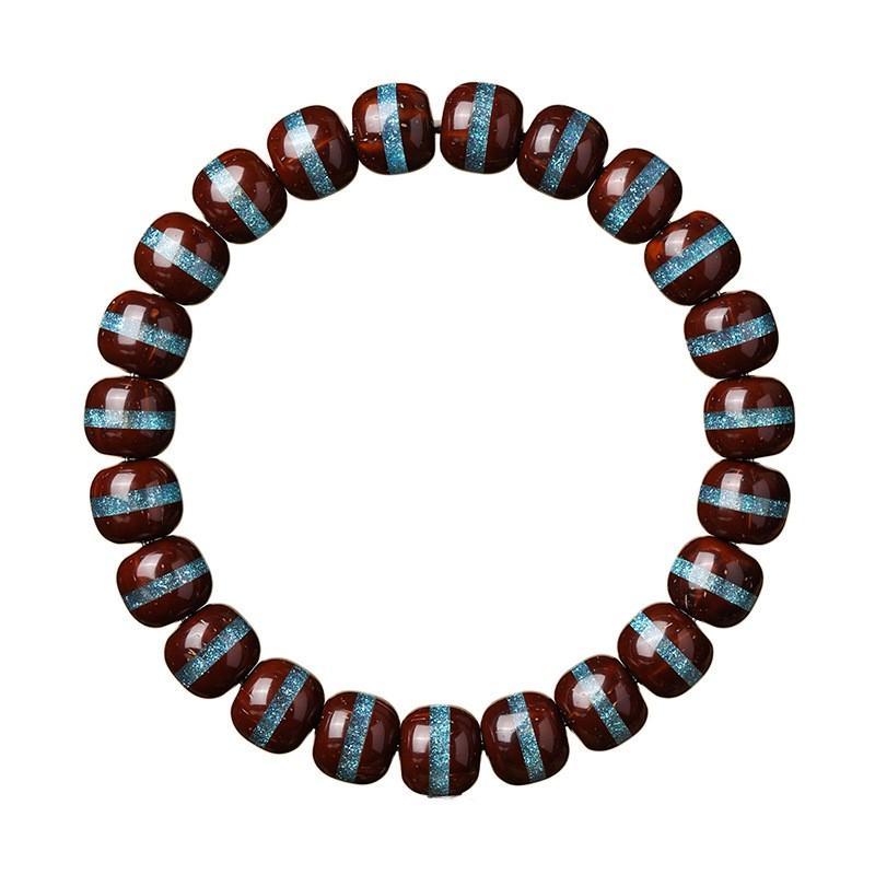 Natural Goldberry Seed Beaded Bracelet Opal Blue Line Handmade Men Women Daily Wear Jewelry Bijouterie