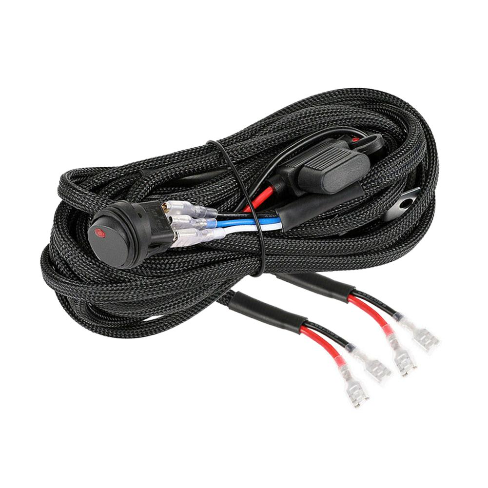 

Комплект жгута проводов для светодиодной панели 480 Вт 2 провода 18AWG жгут проводов для светодиодных противотуманных фар с 12 В 40 А реле управления переключателем для легковых и грузовых автомобилей чёрный