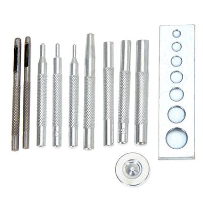 11Pcs Snap Rivet Setter Carbon Steel Leather Die Punch Hand Snap Installation Kit Punch Snap Kit for Install Rivet Button