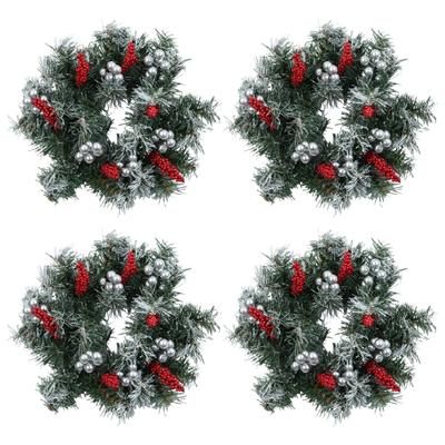 28cm Künstlicher Grünkranz Für Kerzenständer Girlanden Kranz Kerzenringe Hochzeitsfeier Weihnachts-Mittelstück Deko