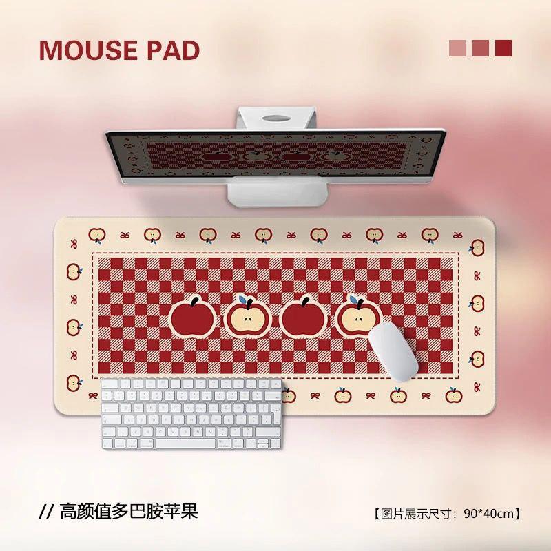 Dopamine Red Apple Pattern Oversized Mouse Pad Office Home Universal Desktop Wear Resistant Thickened Protective Mat