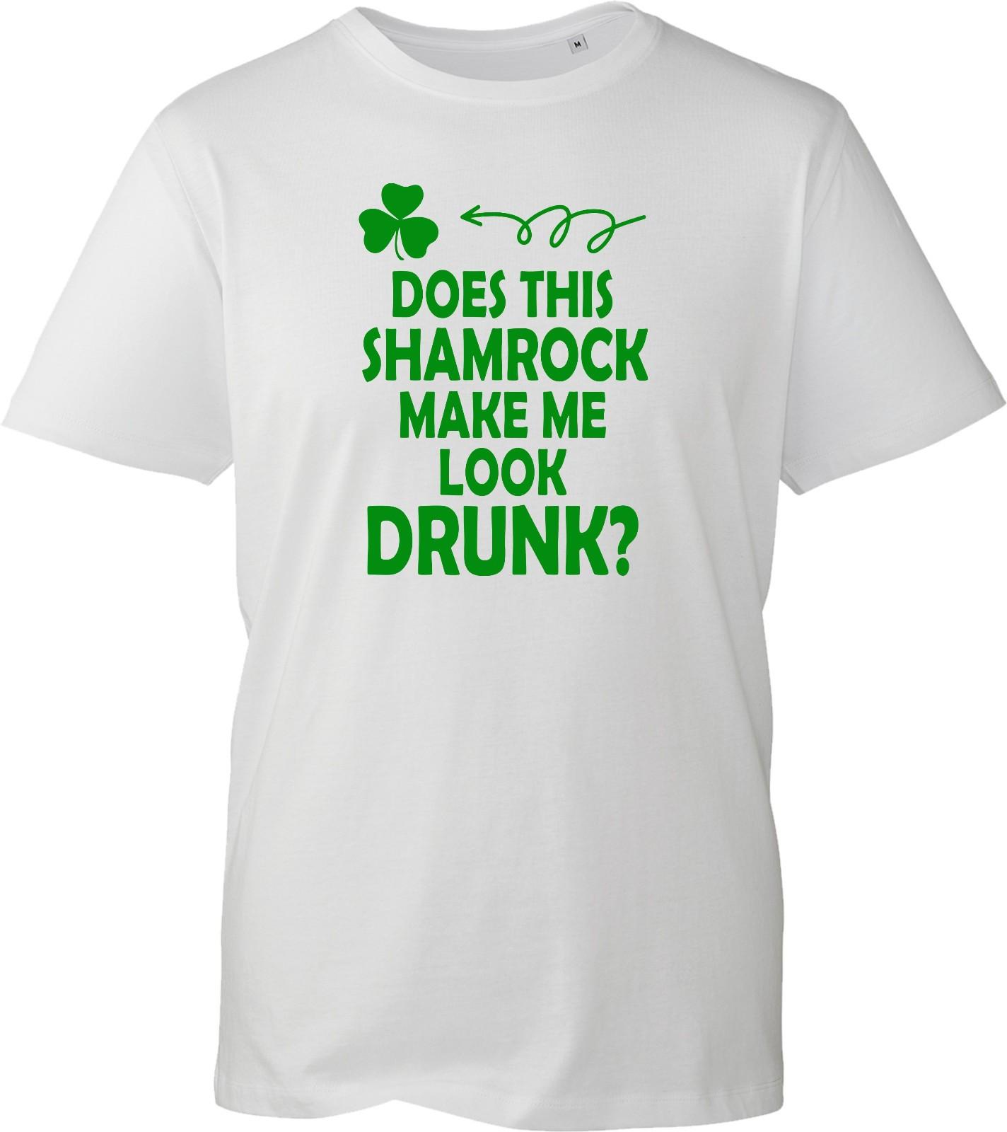 Does This Shamrock Make Me Look Drunk T Shirt Unisex Black Funny Paddy Party UK XL