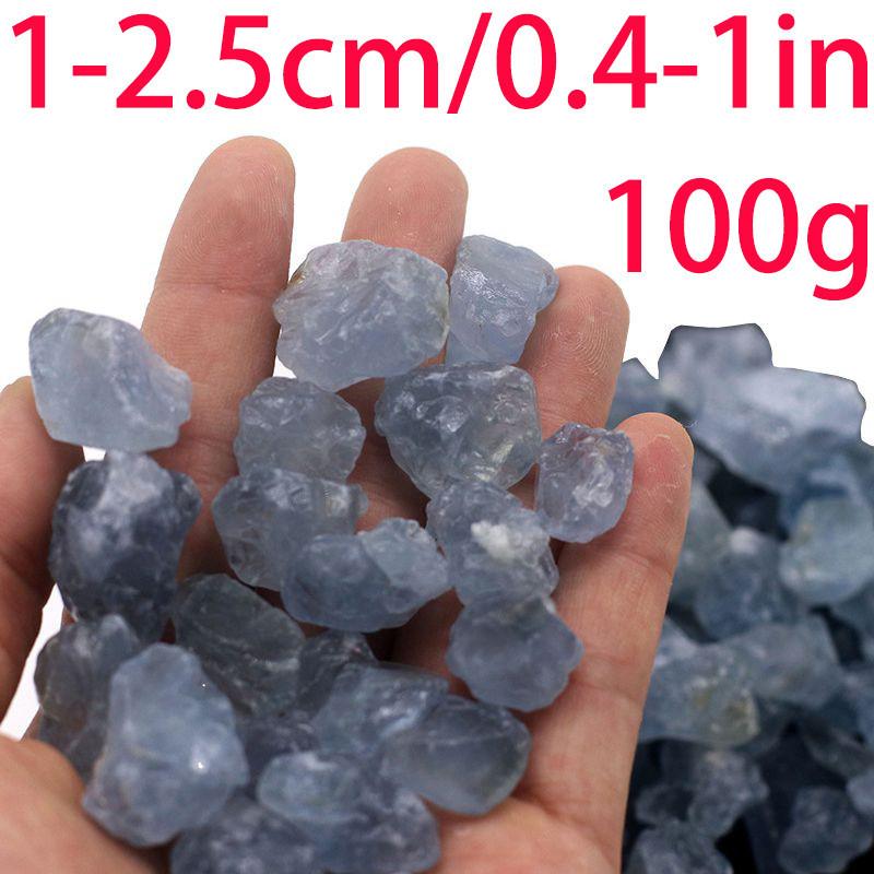 Natural Blue Celestite Mineral Quartz Crystal Rough Stone Healing Gravel