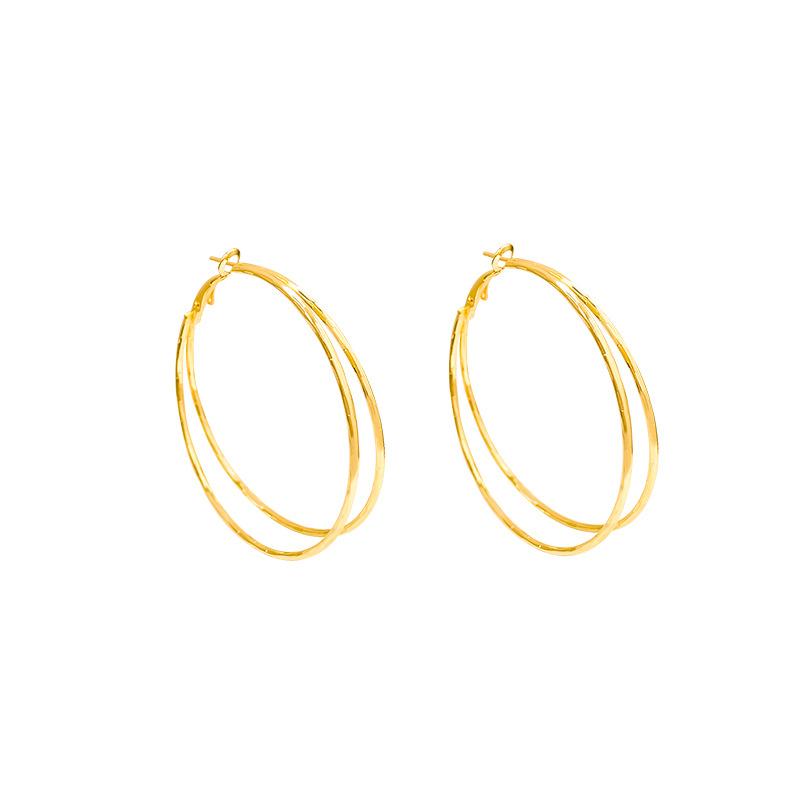 Female Temperament Double-layer Circle Earrings