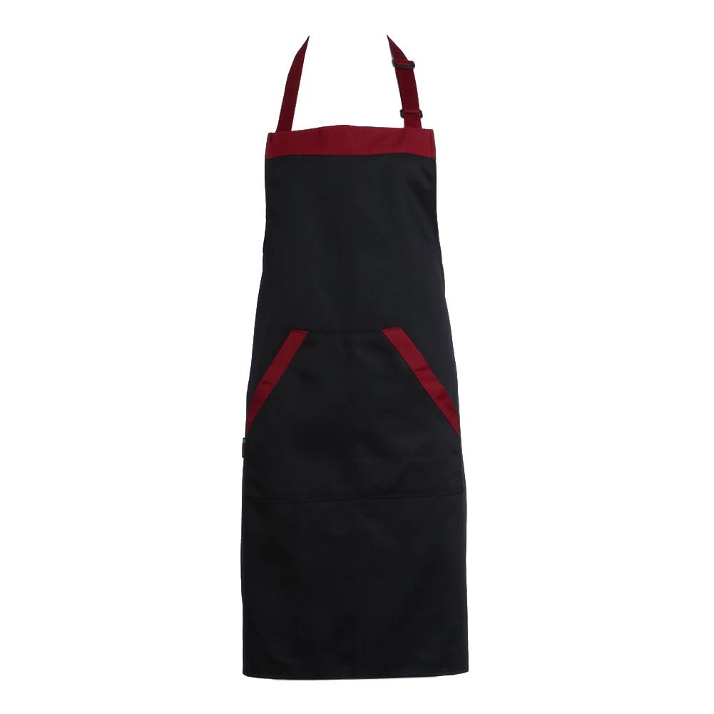 Women Bib Apron Waist Kitchen Restaurant Cooking Pocket Polyester Dress Oil Resistant Household Kitchen Cleaning Tool