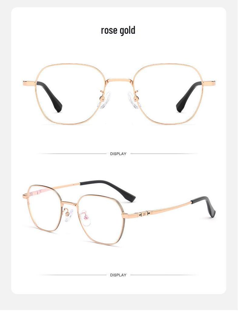 Bestfen BW9905B Retro Polygonal Titanium Wide Rim High-Power Myopia Eyeglass Frame