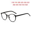 Retro Round Student Myopic Glasses With Degree Ultralight Men Women Minus Lens Prescription Eyeglasses 0 -1 -1.5 -2.0 To -6.0