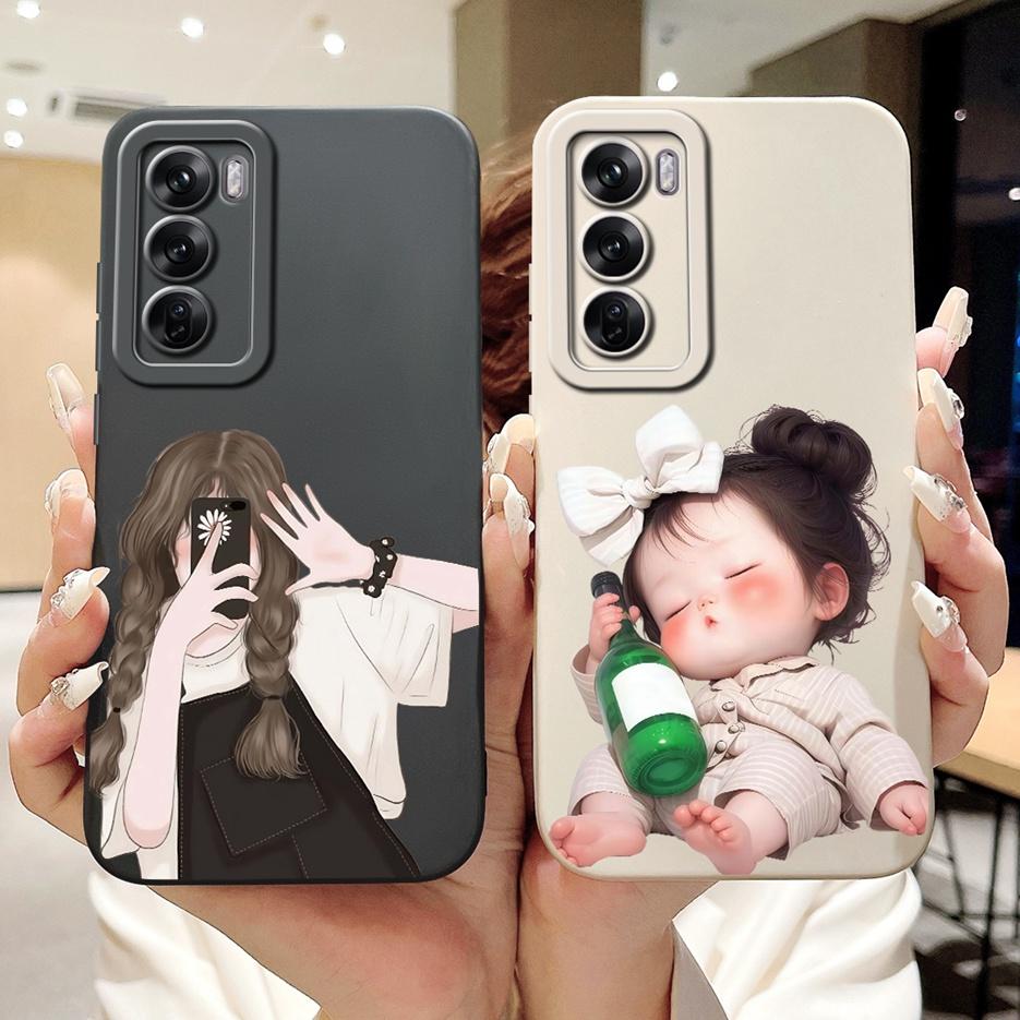 For Oppo Reno 12 Pro Case CPH2629 New Fashion Candy Painted Cover Soft TPU Matte Phone Case For Oppo Reno12 Pro 5G Fundas Bumper