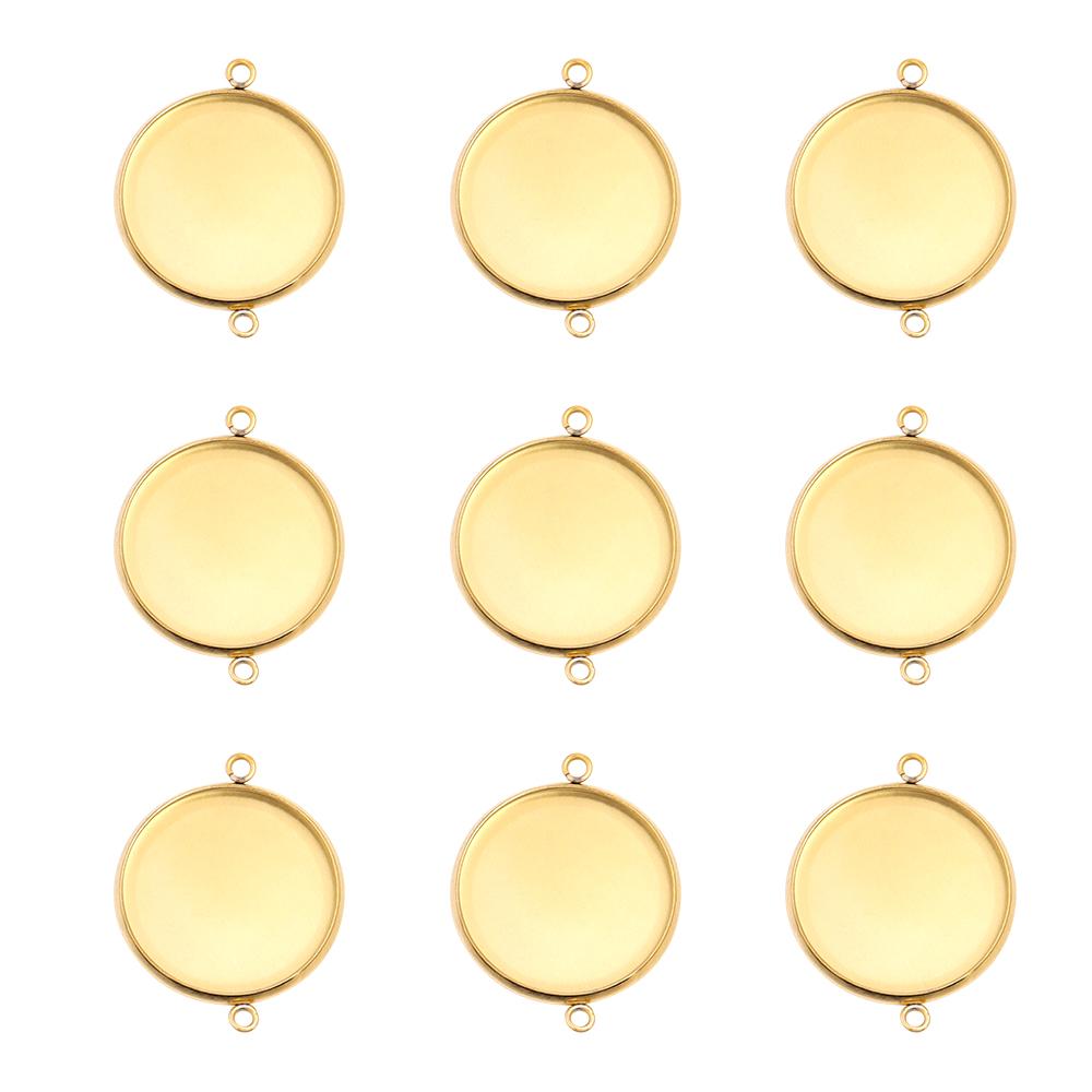 10Pcs Stainless Steel Cabochon Cameo Base Settings For Necklace Bracelet Pendants Blank Tray DIY Craft Jewelry Making Supplies