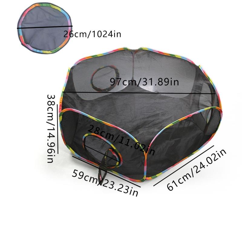 Portable Outdoor Mesh Cat Enclosure Play Tent With Tunnels Foldable Pet Maze Channel Toy Pet Training Channel Toy Pet Supplies