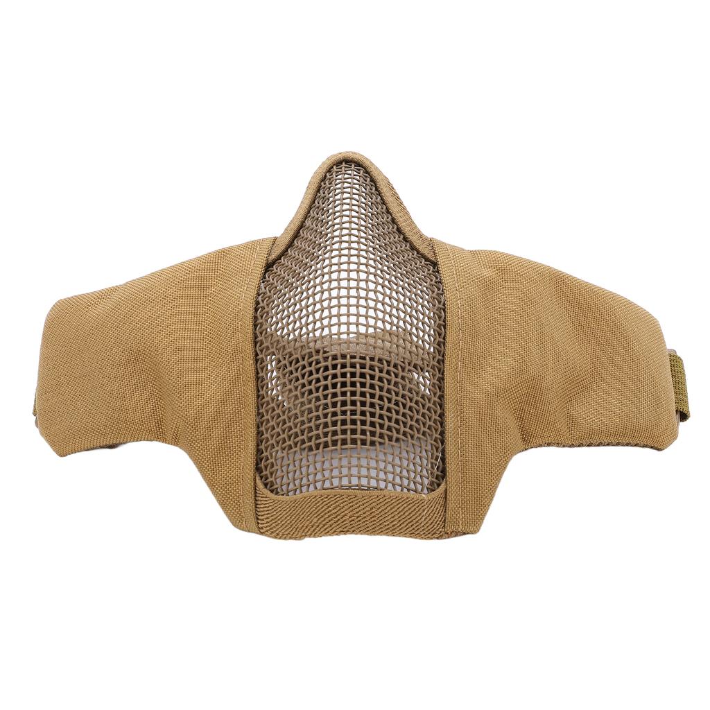 V10 Half Face Steel Mesh Breathable Protective Face Guard Competition Protective Cycling EquipmentKhaki
