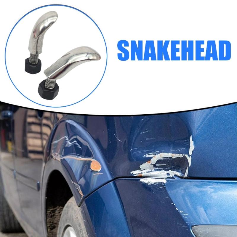 2pcs Car Dent Remover Head 360 Degree Steering Conversion Head Universal Stainless Steel Dent Repair Tool Head