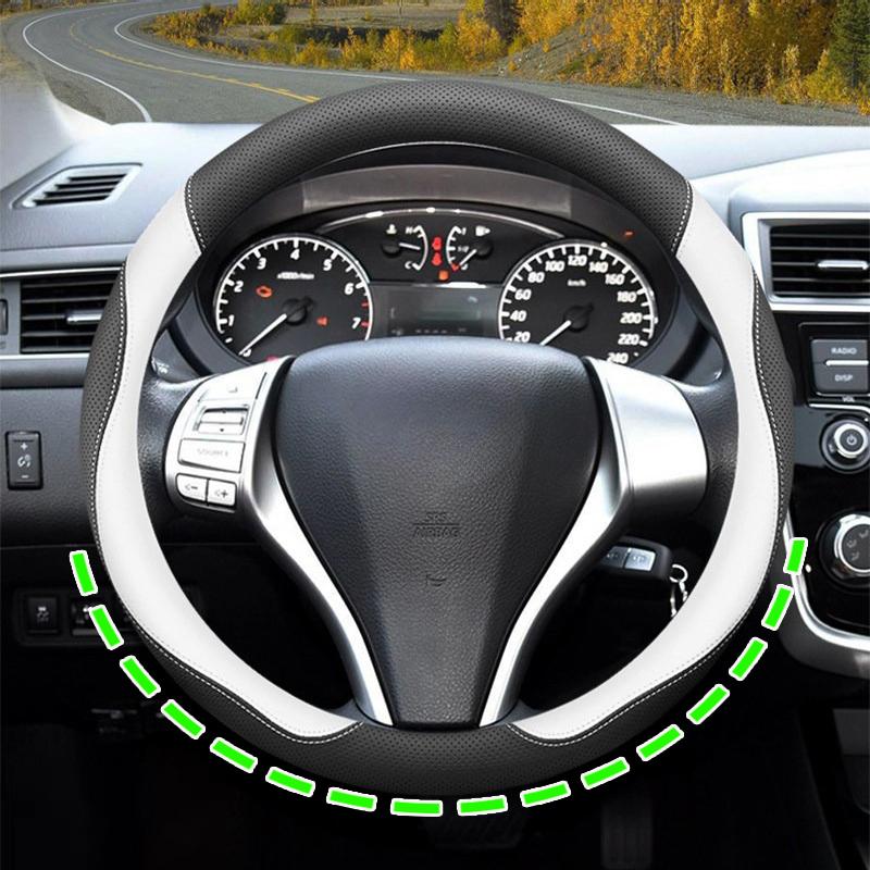For Nissan Versa Tiida Sylphy Terranno Terra Altima Ultrathin Napa Leather Car Steering Wheel Cover Breathable Car Handle Covers