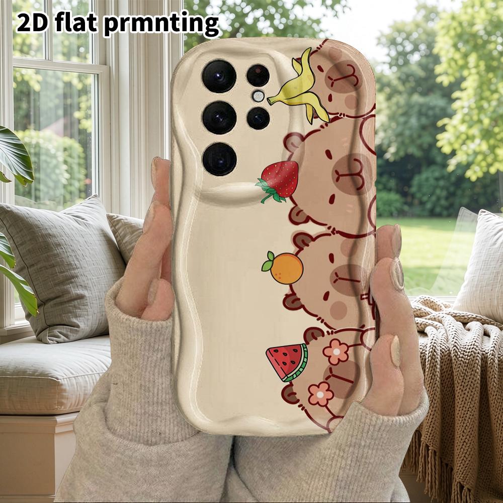 Phone Case: 2D Flat Samsung Galaxy A34 A35 M05 M06 S20 S22 S21 FE Plus 5G Protective Case, Couple Style, Fruit Capybara, Christmas and Halloween Gifts