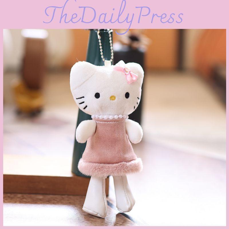 Doll Keychain Plush Wearing Dress And A Pearl Necklace Design