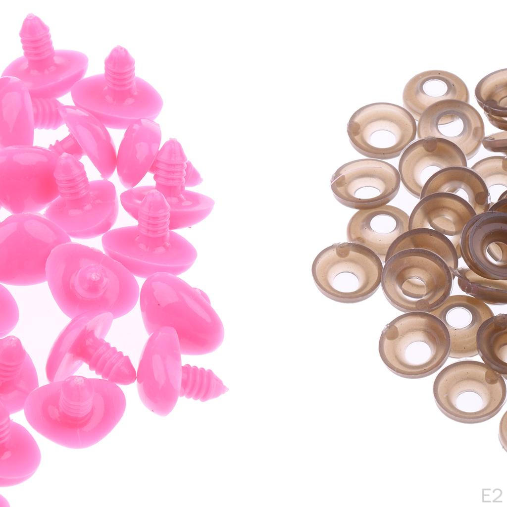 100 Piece Plastic Safety Nose with Back for Animal Bear