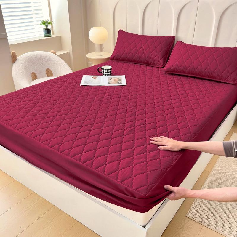 Waterproof Quilted Anti-Slip Fitted Mattress Protector Sheet Single Pillowcase 48x74cm