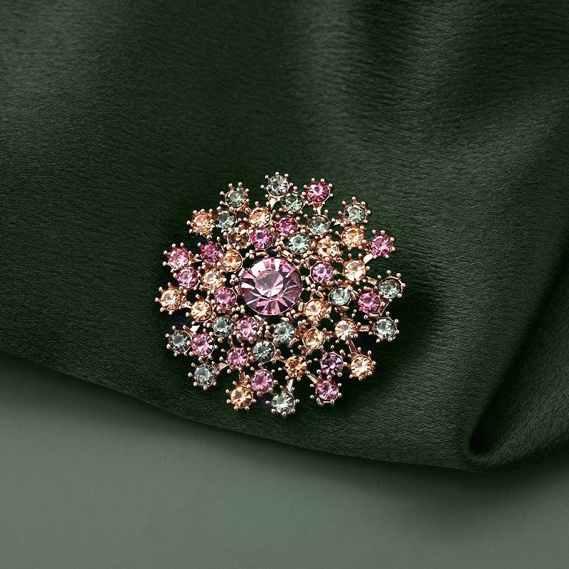 Elegant Colorful Crystal Exquisite Star Flower Badges Pins For Women Men Fashion Luxury Brooches Buckles