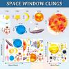 Whaline 6 Sheet Outer Space Window Clings Space Astronaut Spacecraft Rockets Solar System Window Stickers Out of Window Decals for Bedroom Nursery