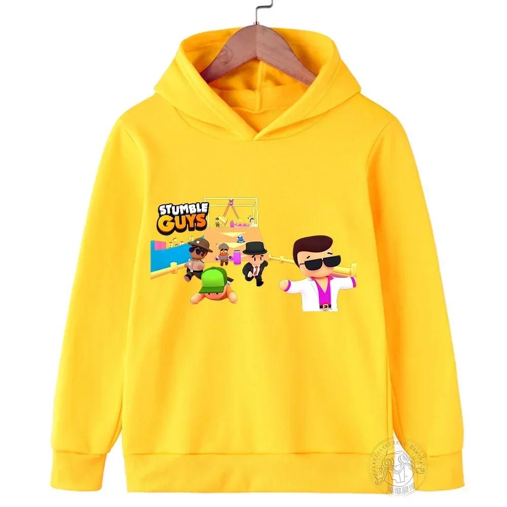 

Kids Anime Stumble Guys Hooded Sweatshirts Long Sleeve Pullover Boys Girls Game Print Hoodies Stumble Guys Children Hoodie Tops 170cm