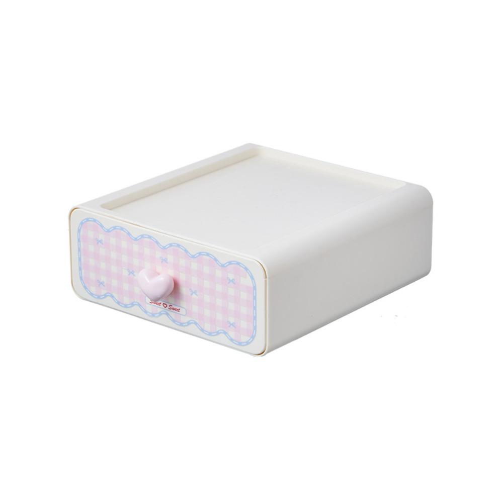 

Multi-functional Sundries Organization Box Drawer-type Stationery Box Student Dormitory рожевий