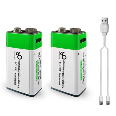 Puerto tipo C Batería de litio recargable de 9 V 650 mAh Alta capacidad Recarga rápida de voltaje constante