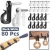 5/10/20/40/80 Stuks Inschroefbare Q-Haak Haken voor Buiten Slingers LED Draad Clips Terras Muur Decoratie voor Nieuwjaarsfeest