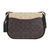 Ny COACH Macie Sadelveske i Kunstskinn, Skulderveske, Skulderveske Medium Størrelse Dame Lys Khaki & Brun CB898-IMUOH