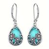 Gorgeous Silver Color Water Drop Earrings Inlaid Natural Stone Dangle Earrings for Women Bridal Engagement Wedding Jewelry Gifts
