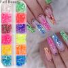 New Nail Glitter Ins Colorful Shell Paper 12 Grids Nail Glitter