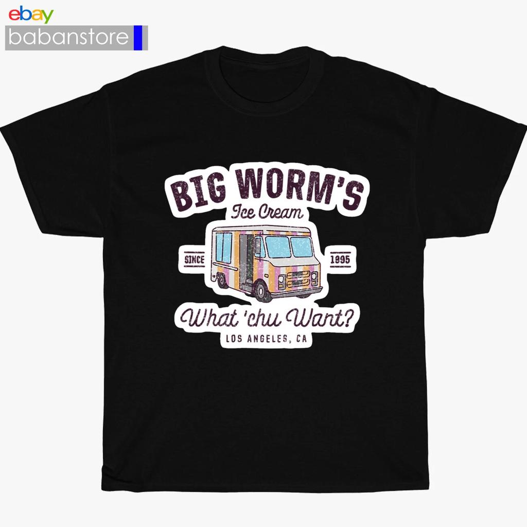 The Friday Movie Big Worm Ice Cream Black/White/Grey/Navy T shirt Size S-5XL
