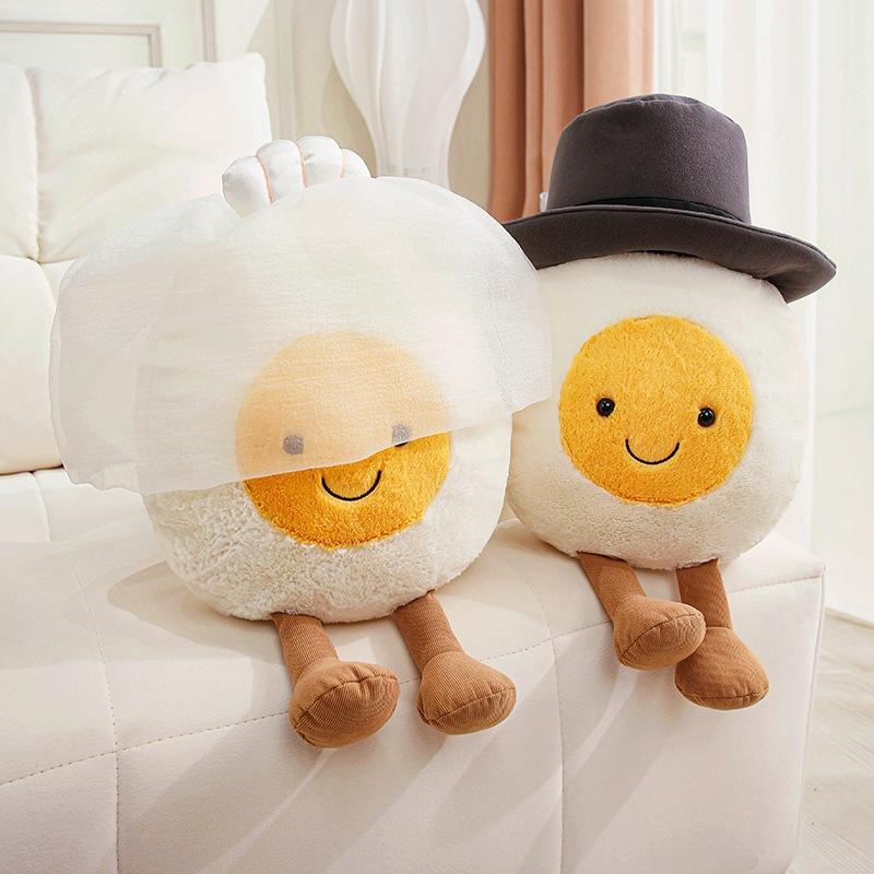 Bride and groom egg press doll wedding dress boiled egg doll certificate photo decoration ornament