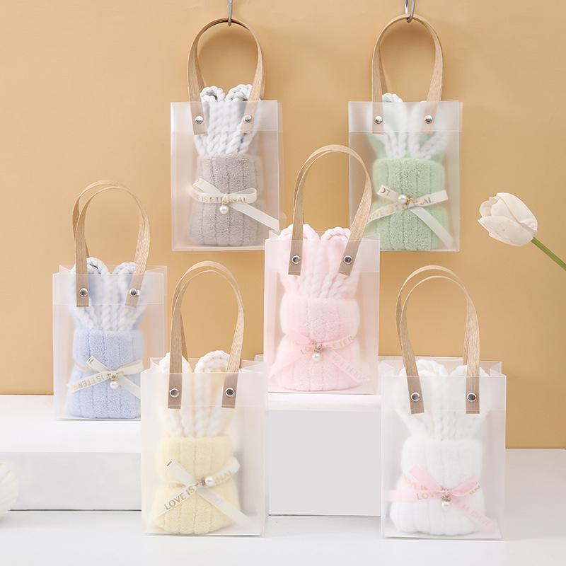 Coral Fleece Rabbit Towels - Perfect for Weddings, Birthdays, and Kindergarten Openings.