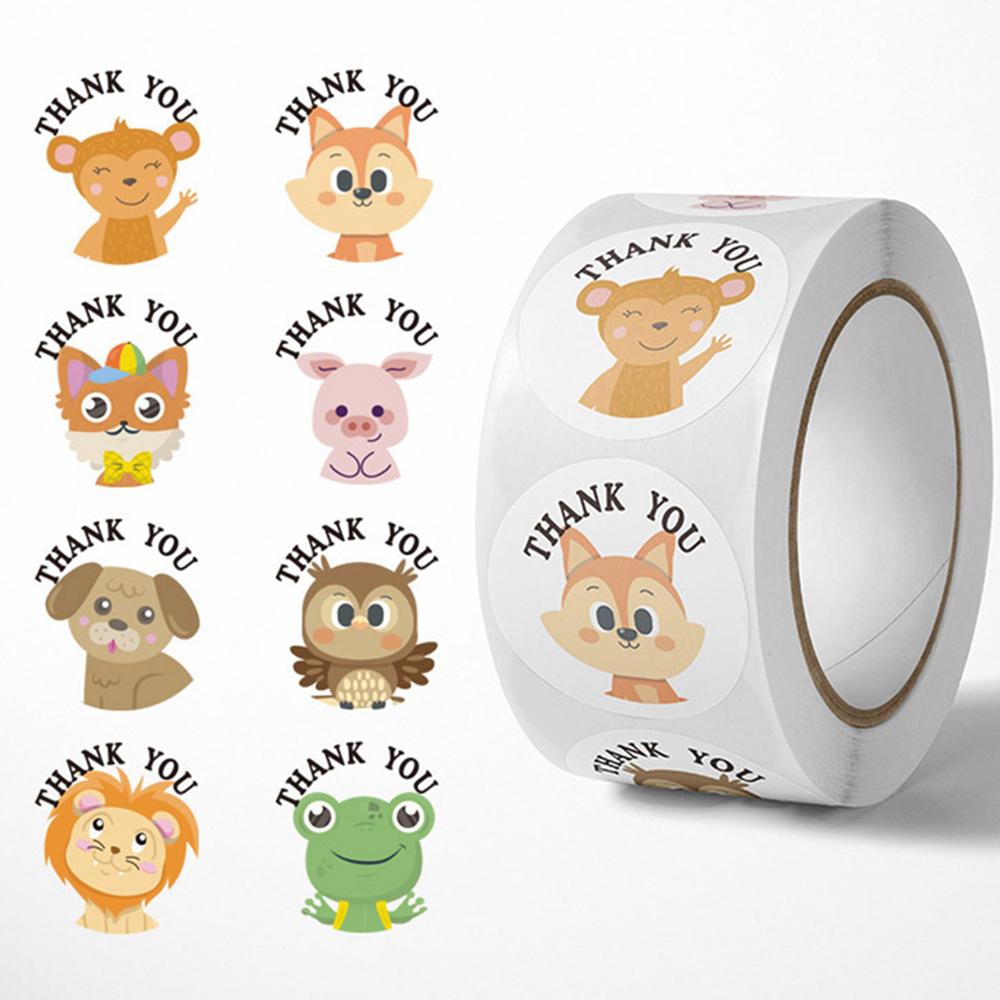 Custom Decal Stickerbook 8 Styles Cartoon Animals Thank You Note X042