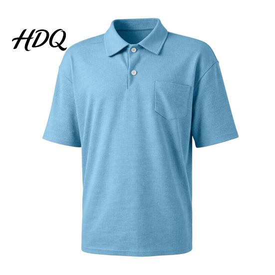 Men T-shirt with Buttons Golf Shirt Short Sleeve Collared T-Shirt Summer Tee