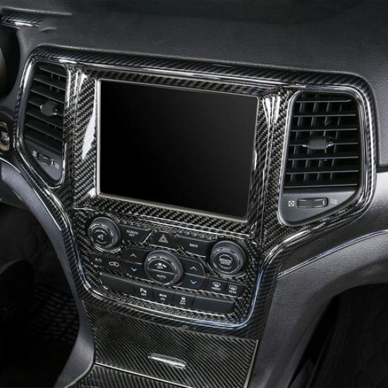 Dashboard Gps Navigation Cover Trim For Jeep Grand Cherokee 2014+Carbon Fiber