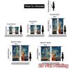 Modern Flat Printing Curtains Without Rod Starry Fox Versatile Fabric Room Decor Semi Sheer Set Of 2 Made Polyester