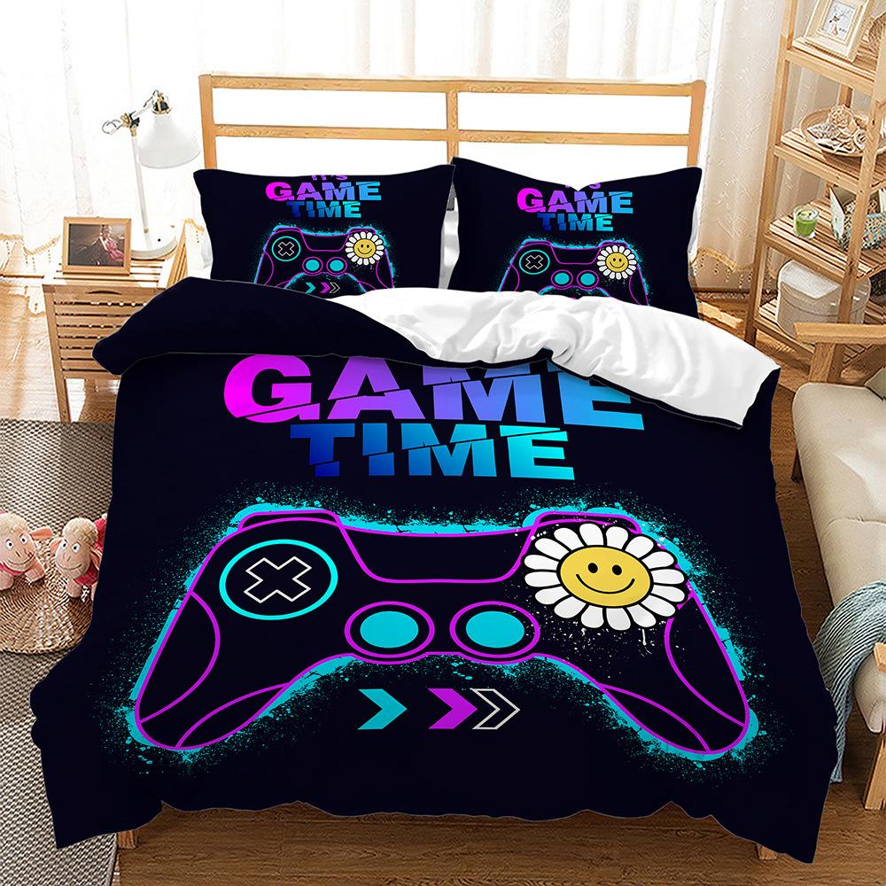 Home Textile Game Series Gamepad Building Block Quilt Cover Three-Piece Digital Kit Four-Piece Set